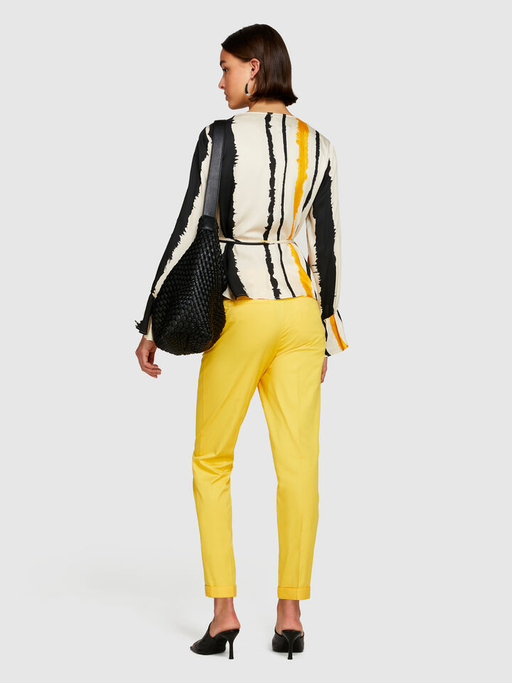 Cigarette trousers - women's skinny fit trousers - Yellow | Sisley image number 3